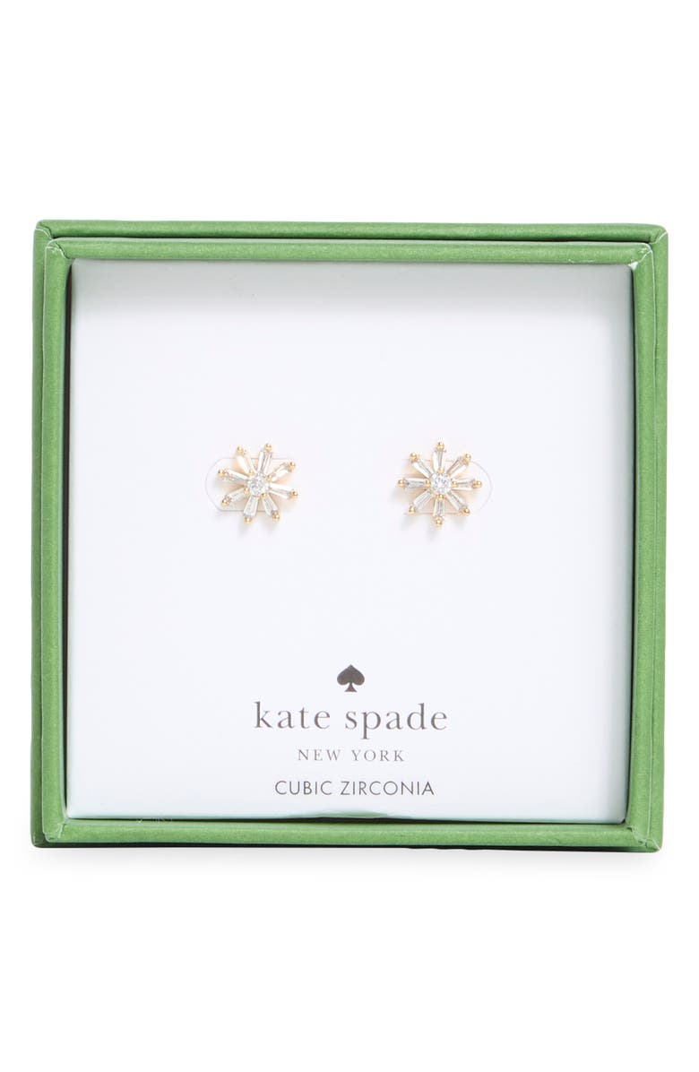 Kate Spade New York mini flower stud earrings, Main, color, Clear / Gold