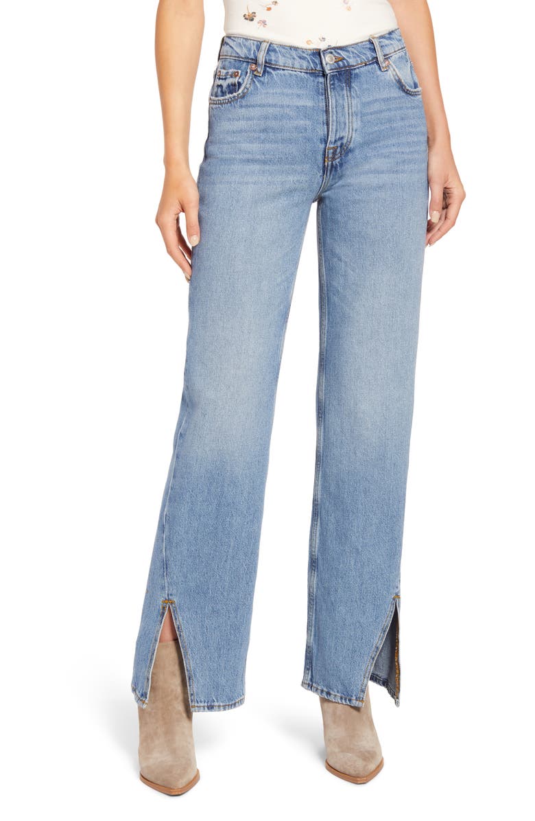 Free People We the Free High Waist Slit Hem Jeans, Main, color, 