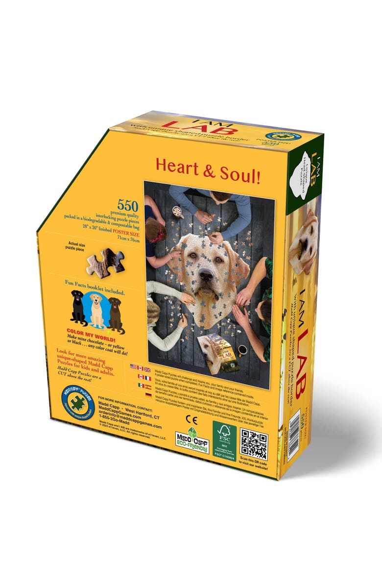 Madd Capp I Am Lab 550 Piece Dog Shaped Jigsaw Puzzle, Alternate, color, 