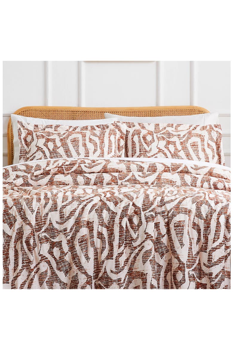 Khari Reversible Duvet & Sham Set, Alternate, color, RUST