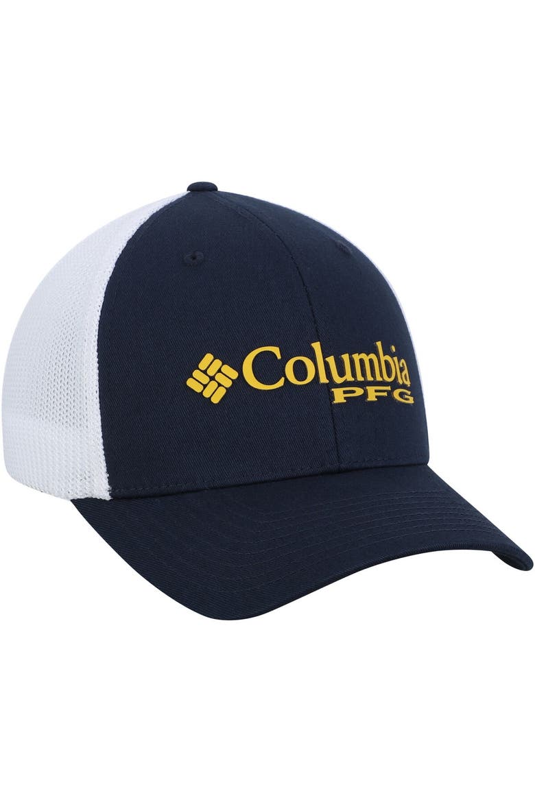 Men's Columbia Navy West Virginia Mountaineers Collegiate PFG Flex Hat, Alternate, color, NAVY