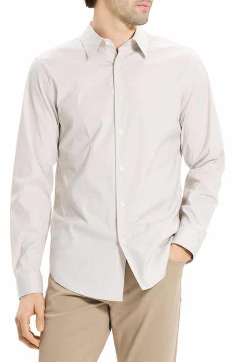 Sylvian Pinstripe Stretch Cotton & Nylon Button-Up Shirt