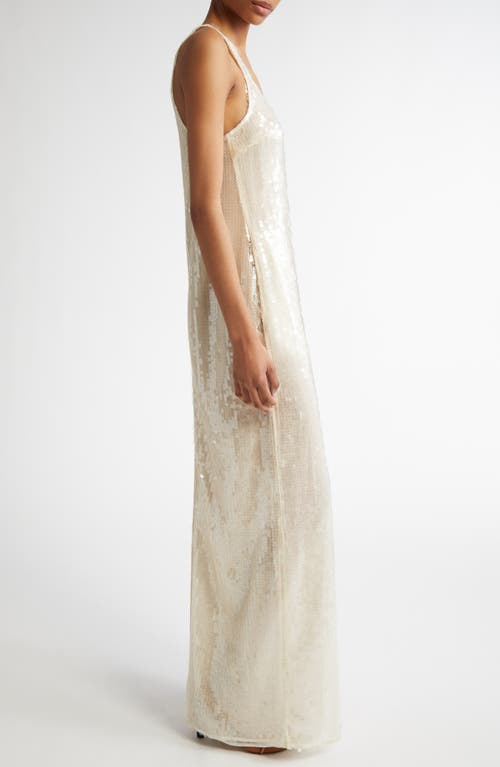 Stella Mccartney Sequin Tank Dress In Cream