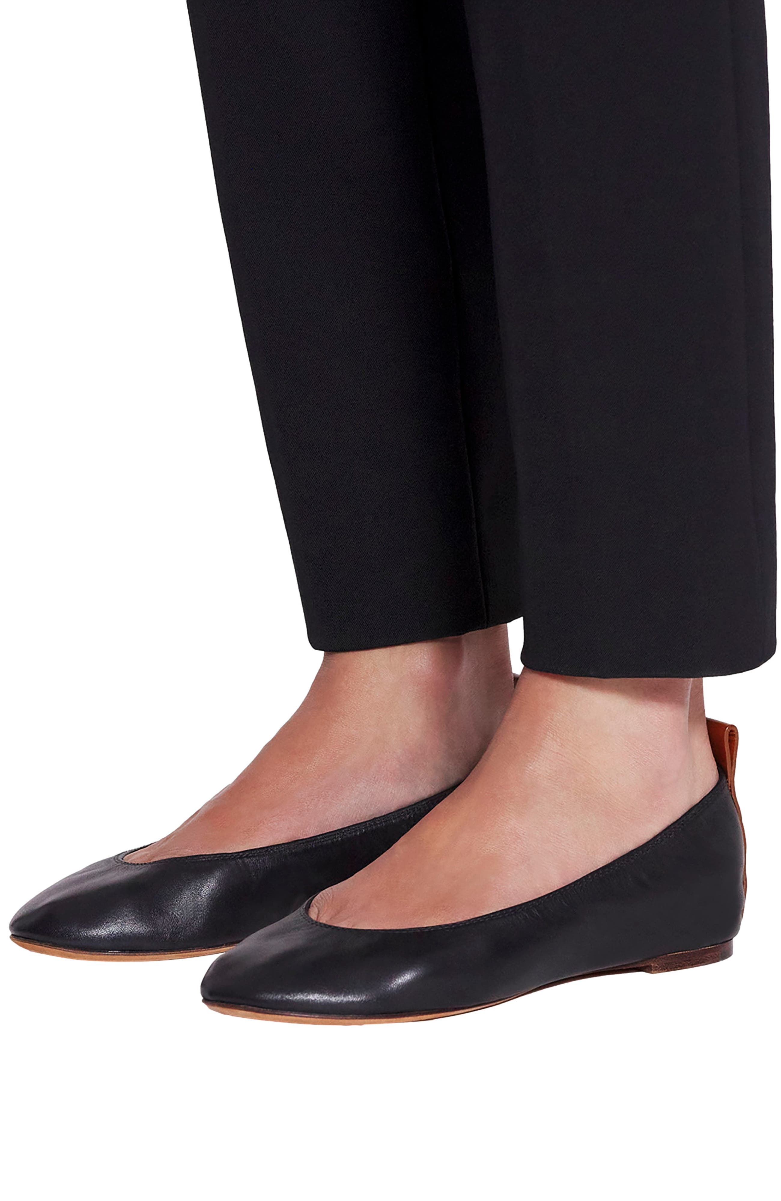 Lanvin THE LEATHER BALLERINA FLAT, Alternate, color, Black