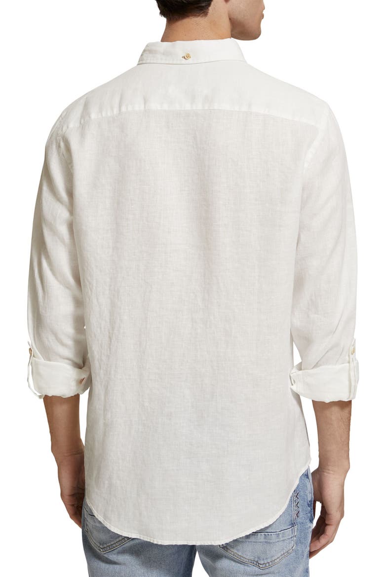 Linen Button-Up Shirt, Alternate, color, WHITE