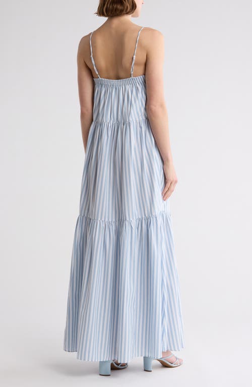 Rag & Bone Leilah Stripe Poplin Maxi Dress In Blue