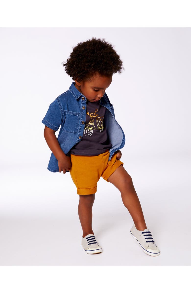 Deux par Deux Little Boy's French Terry Short Vibrant Orange, Alternate, color, 