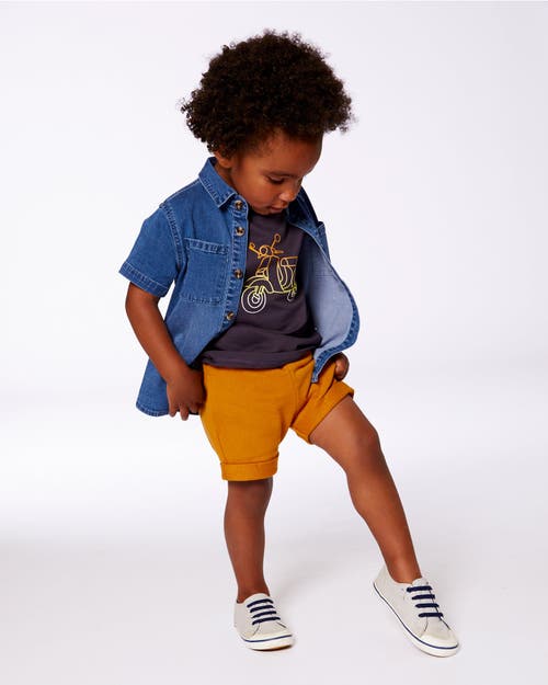 Deux Par Deux Baby Boy's French Terry Short Vibrant Orange In Vibrant Orange