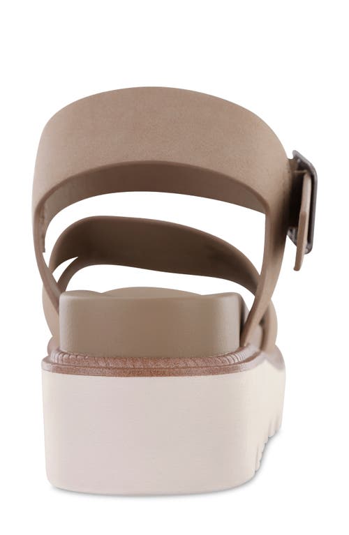 Mia Jovie Ankle Strap Platform Wedge Sandal In Brown