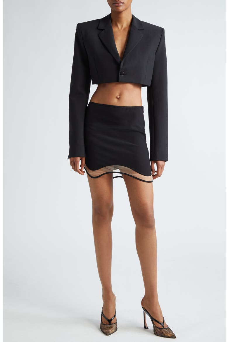 Tailored Crop Blazer, Alternate, color, BLACK