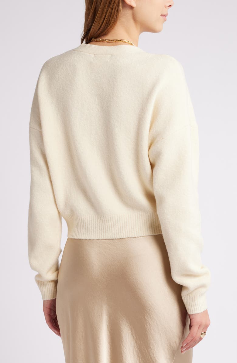 Open Edit Crop Cardigan, Alternate, color, Ivory Dove