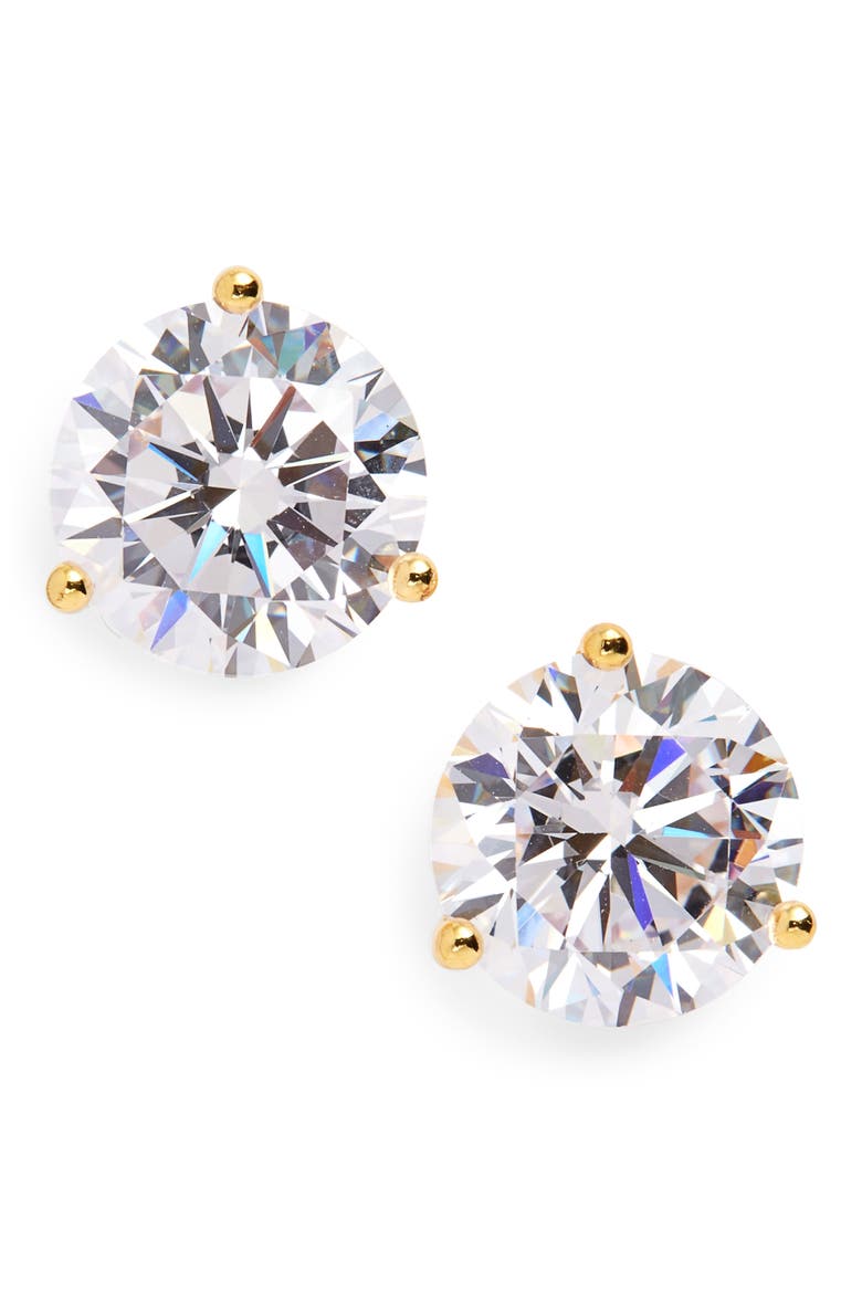 Cubic Zirconia Earrings - 6ct., Main, color, GOLD