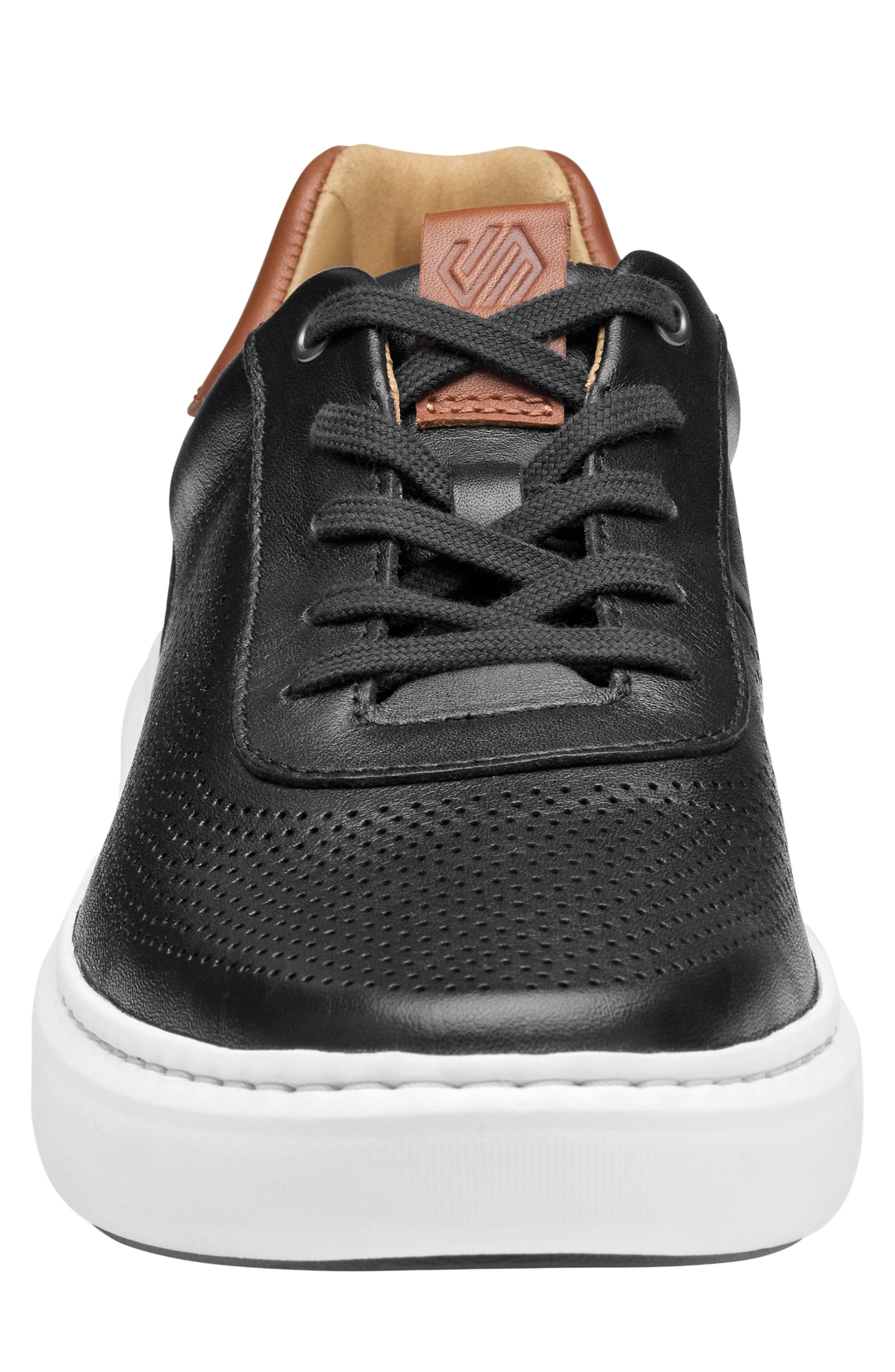 Johnston 
Murphy Anders Perforated Sneaker, Alternate, color, Black Full Grain