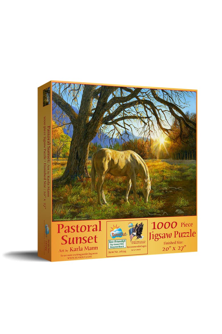Pastoral Sunset 1000 piece Jigsaw Puzzle for Adults, Main, color, Multicolor