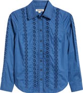 Boden Sienna Embroidered Detail Cotton Button-Up Shirt