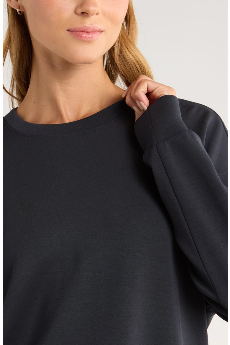 Soft Luxe Boxy Crew Sweatshirt, Alternate, color, BLACK