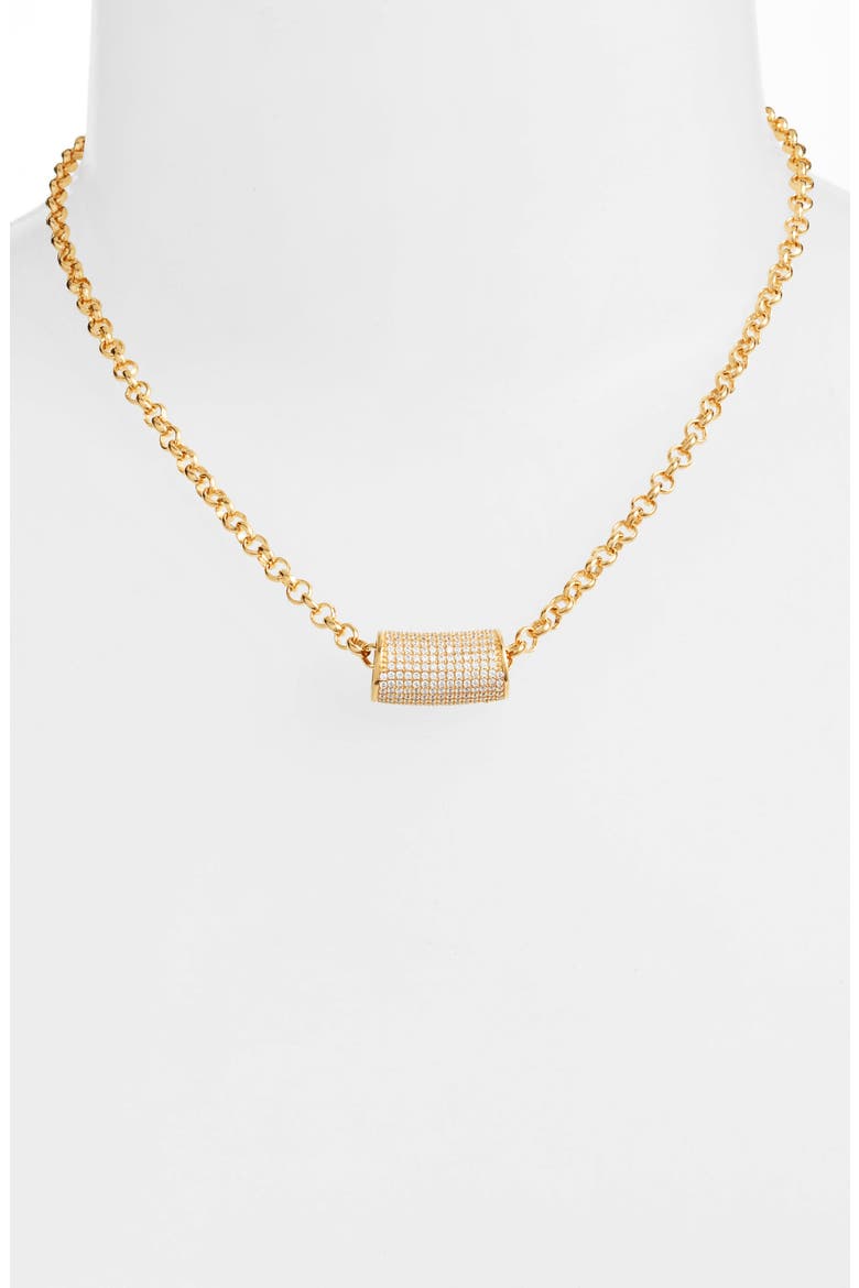 Signature Tube Pendant Necklace, Alternate, color, GOLD