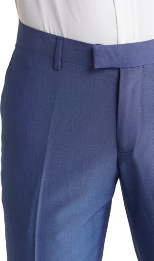 Solid Two Button Notch Lapel Slim Fit Suit