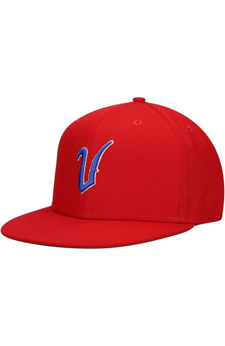 RINGS & CRWNS Men's Rings & Crwns Red Azules de Veracruz Team Fitted Hat, Alternate, color,