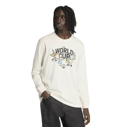 Men's adidas  White FIFA World Cup Historic Mascot Long Sleeve T-Shirt