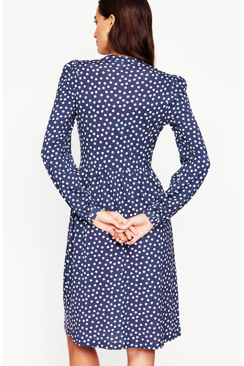 Naomi Relaxed Jersey Dress, Alternate, color, FRENCH NAVY ABSTRACT DOT