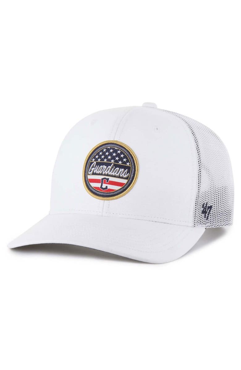 '47 Men's '47 White Cleveland Guardians Homage Adjustable Trucker Hat, Main, color, White