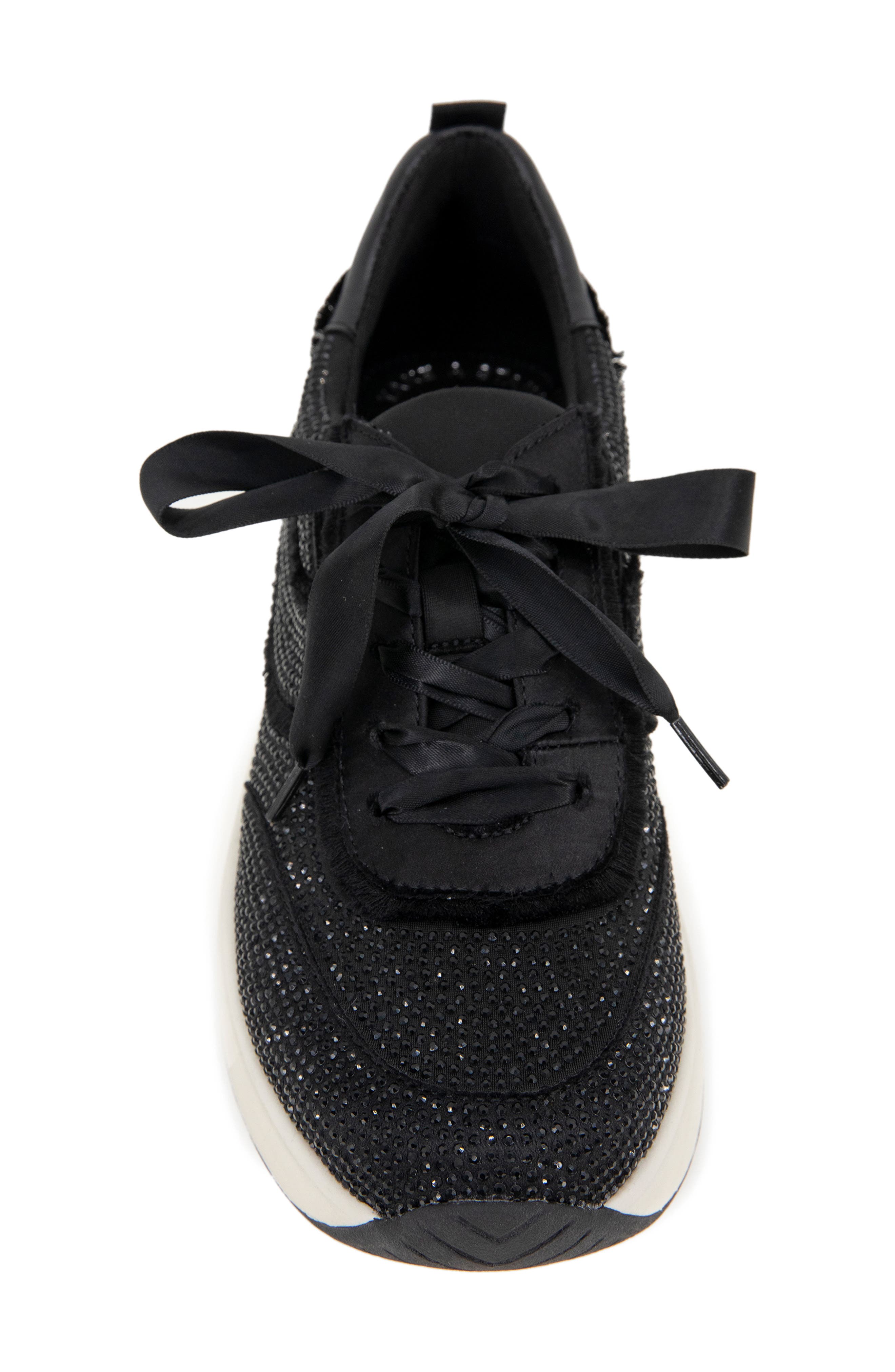 Reaction Kenneth Cole Claire Rhinestone Embellished Sneaker, Alternate, color, Black