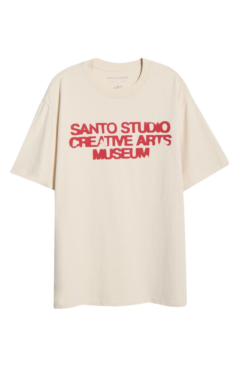 SANTO STUDIO Museum Drappo Graphic T-Shirt, Alternate, color, Cream