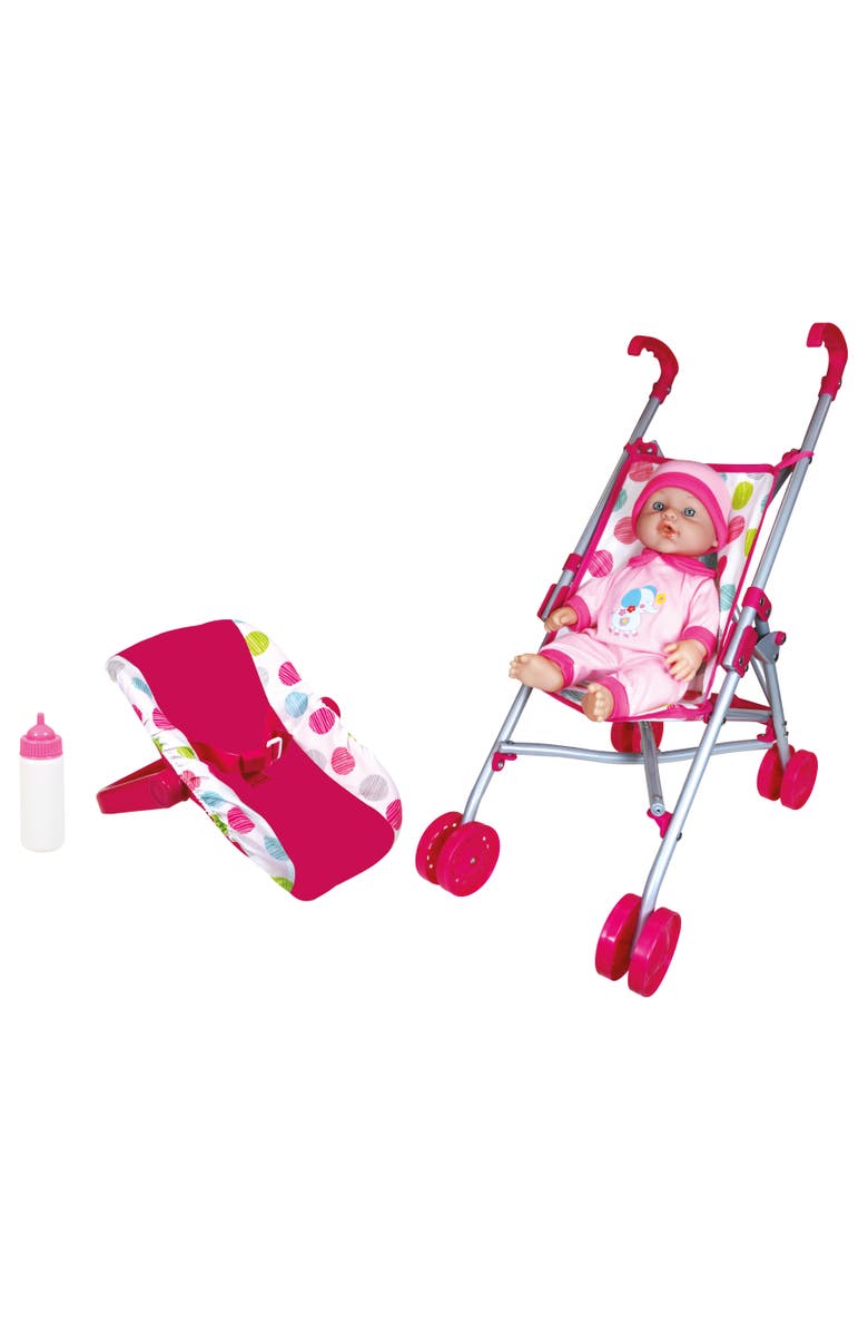 Lissi 12 Inch Baby Doll & Push Carry Travel Set, Main, color, Multicolored