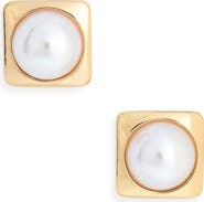 NORDSTROM RACK Faux Pearl Square Stud Earrings