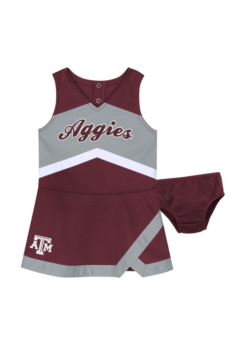 Girls Toddler Maroon Texas A&M Aggies Cheer Captain Dress with Bloomers, Main, color, Maroon