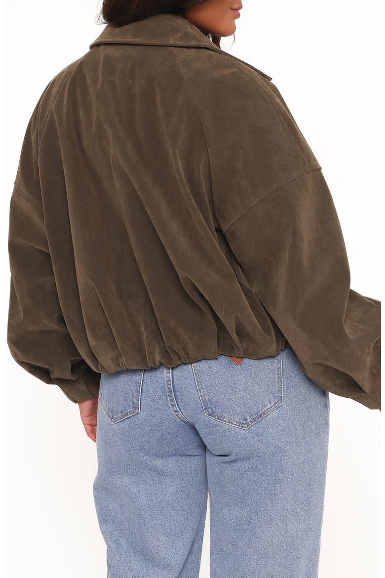 Jensen Faux Suede Bomber Jacket, Alternate, color, OLIVE