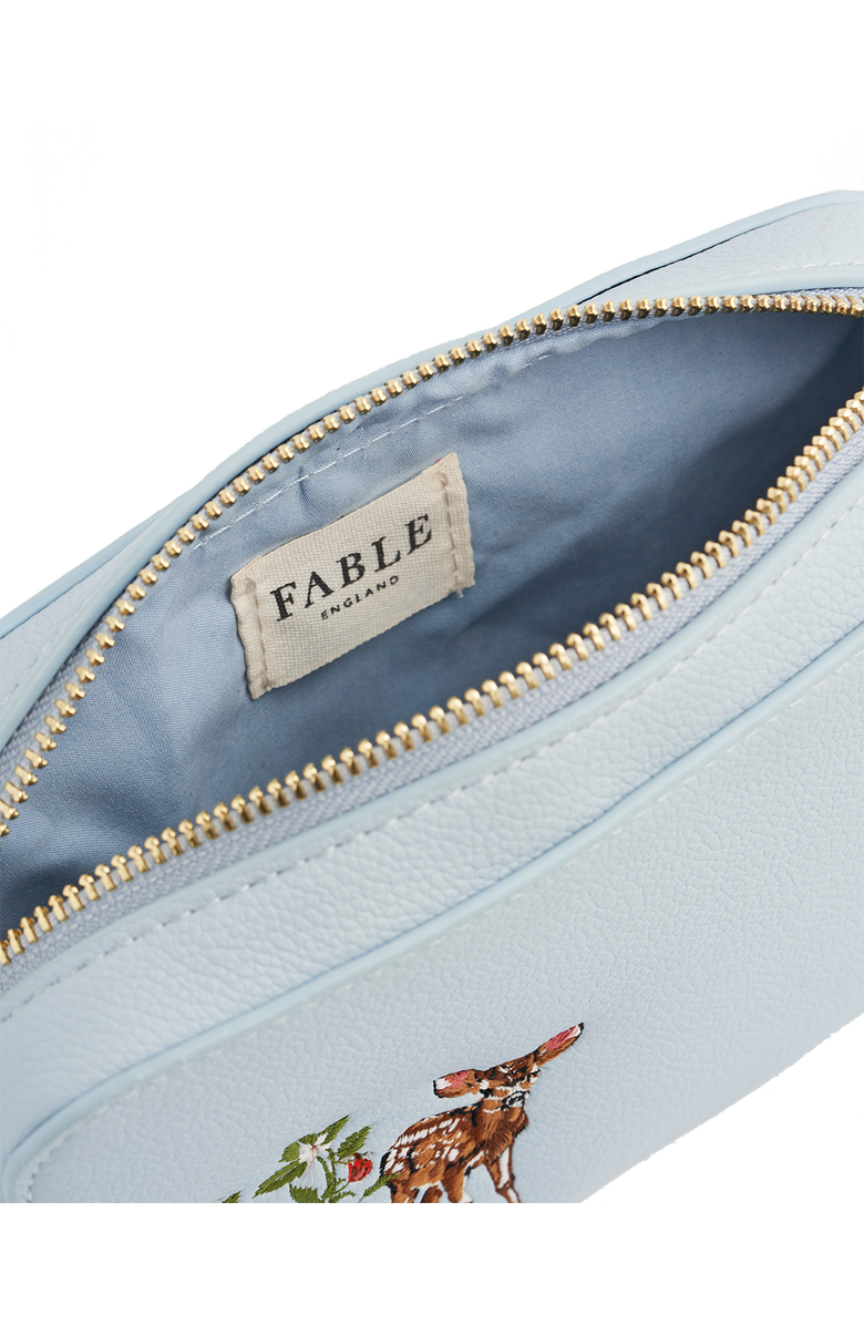 Fable England Charlotte Strawberry & Fawn Embroidered Camera Bag, Alternate, color, Light/Pastel Blue