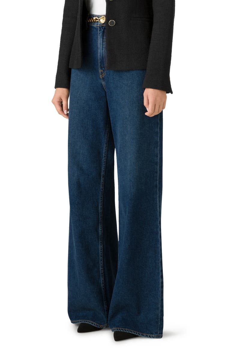 Paseo Nonstretch Denim Wide Leg Jeans, Alternate, color, DARK INDIGO