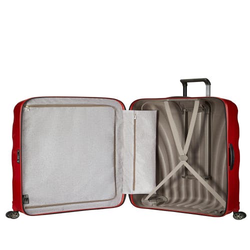 Samsonite C-lite Hardside 33-inch Extra Large Checked Spinner Luggage In Chili Red