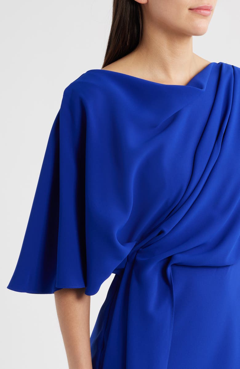 Amsale Drape Bodice Cocktail Dress, Alternate, color, Cobalt