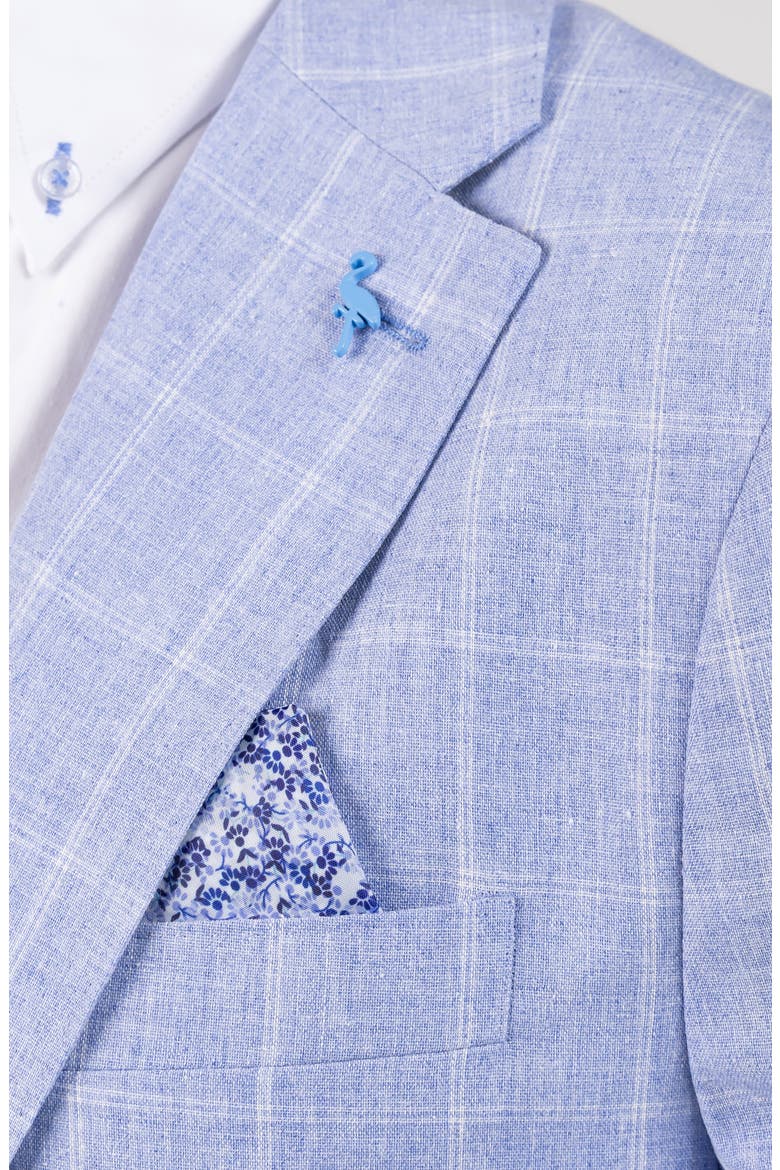 Mélange Yarn Dyed Windowpane Sport Coat, Alternate, color, LIGHT BLUE