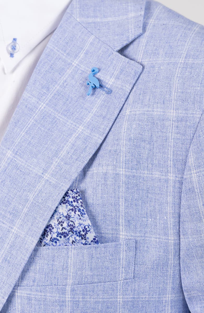 TailorByrd Mélange Yarn Dyed Windowpane Sport Coat, Alternate, color, Light Blue