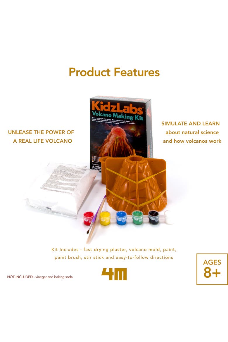 KidzLabs Volcano Making STEM Kit, Alternate, color, Multicolored