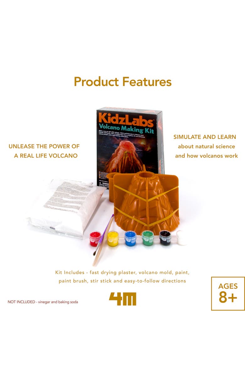 4M KidzLabs Volcano Making STEM Kit, Alternate, color, Multicolored