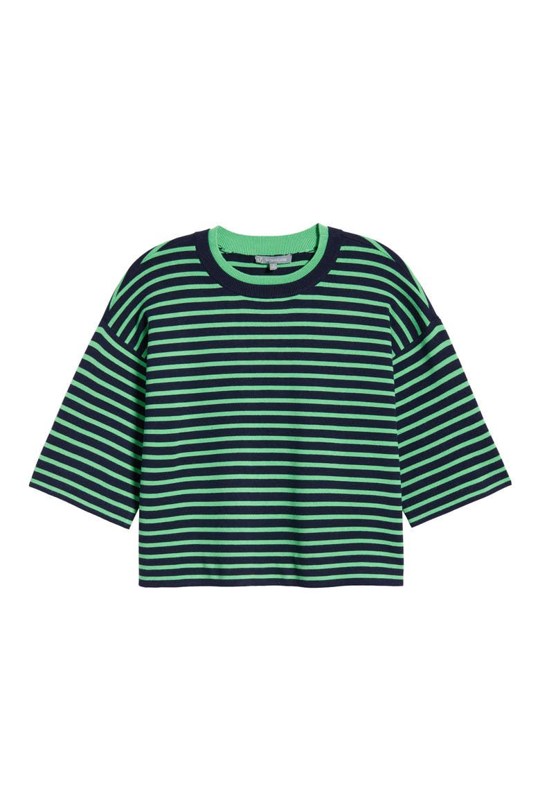 Stripe Knit Top, Alternate, color, NAVY/ RETRO GREEN