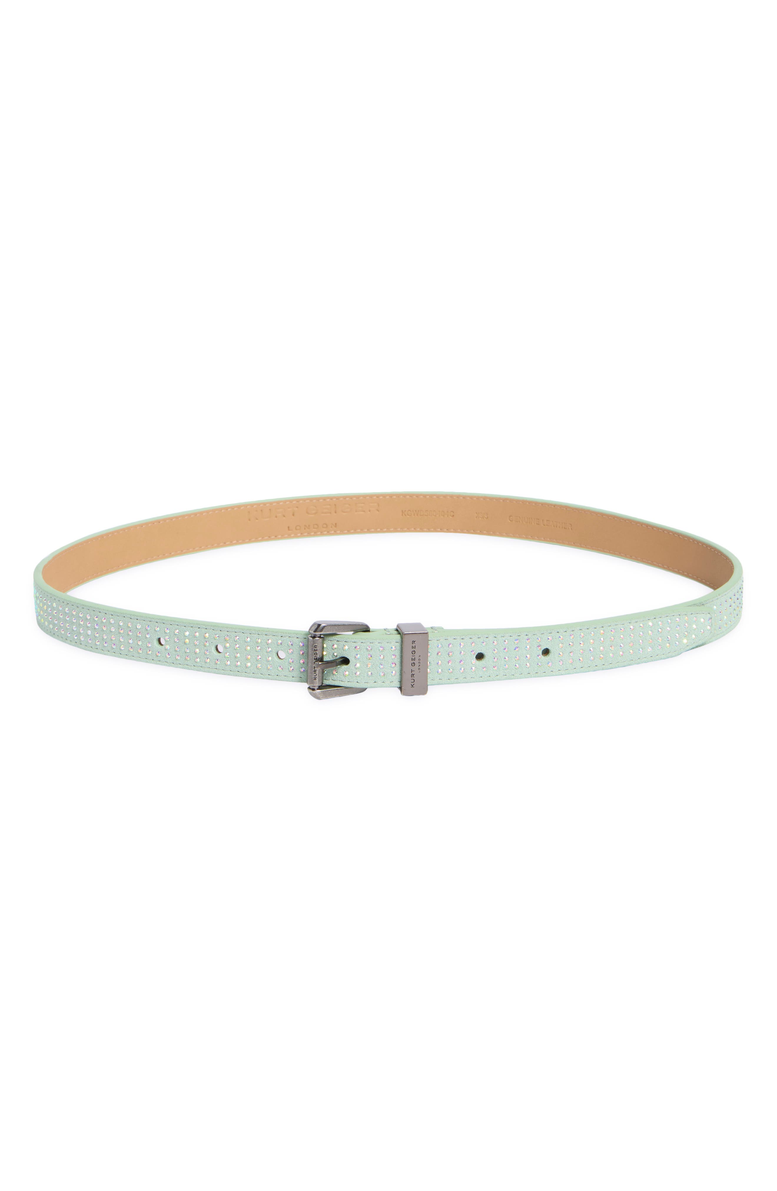 Kurt Geiger London Hotfix Rhinestone Embellished Leather Belt