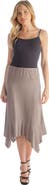24seven Comfort Apparel Knee Length Elastic Waist Handkerchief Skirt