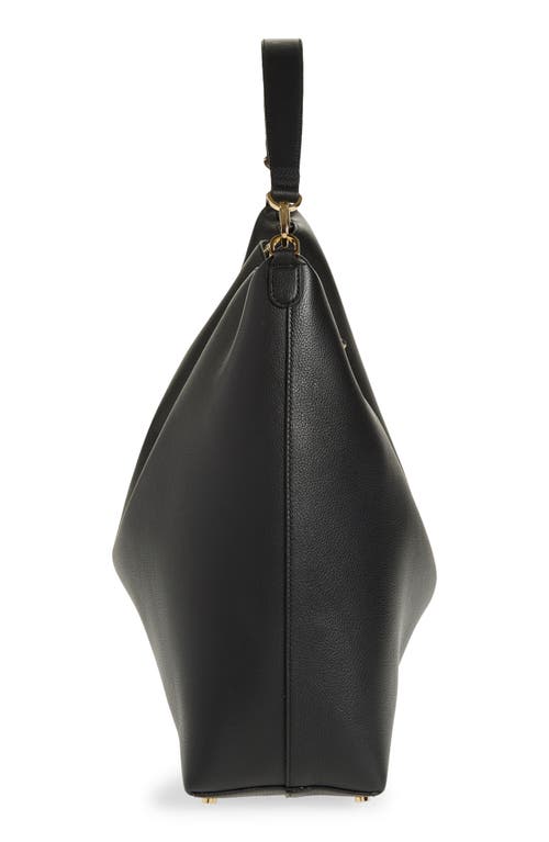 Totême Toteme Bevel Grained Leather Shoulder Bag In Black