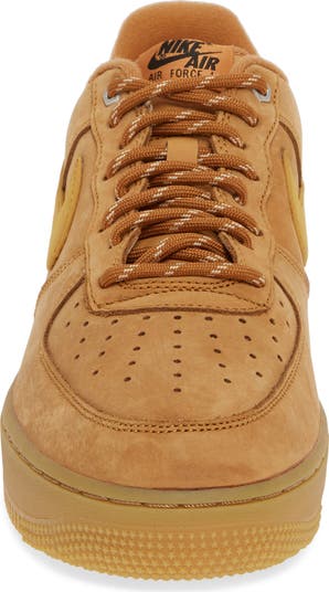 Nike Air Force 1 Low Casual Basketball Shoes Flax Wheat Gum Light Brown Black Size 12.0