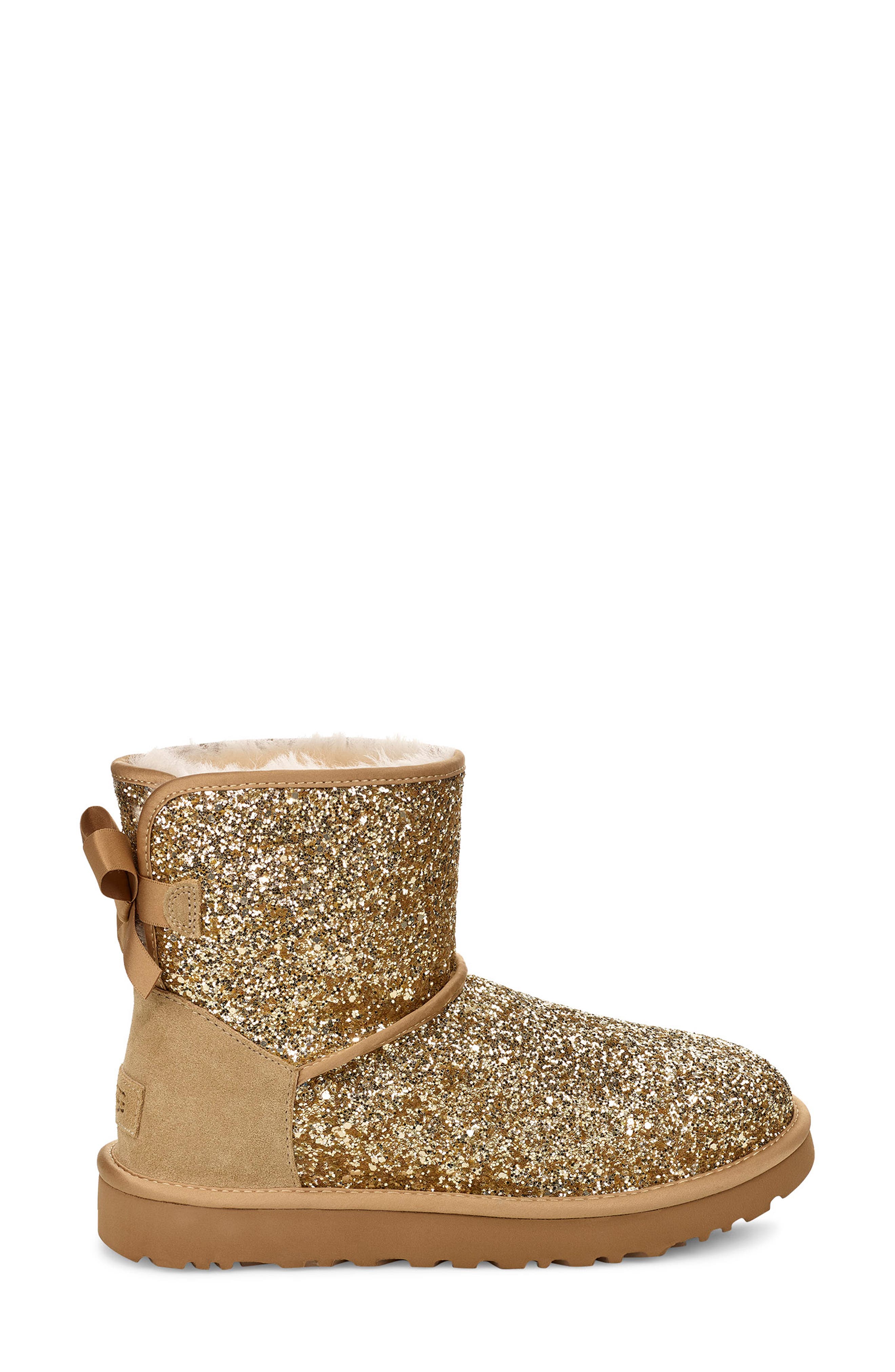 UGG<sup>®</sup> Classic Cosmos Bow Mini Bootie, Alternate, color, Gold