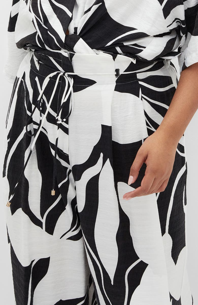 City Chic Resort Floral Print Wide Leg Pants, Alternate, color, 