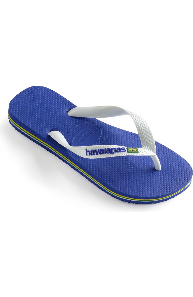 Havaianas Brazil Logo Flip Flop, Alternate, color, Marine Blue