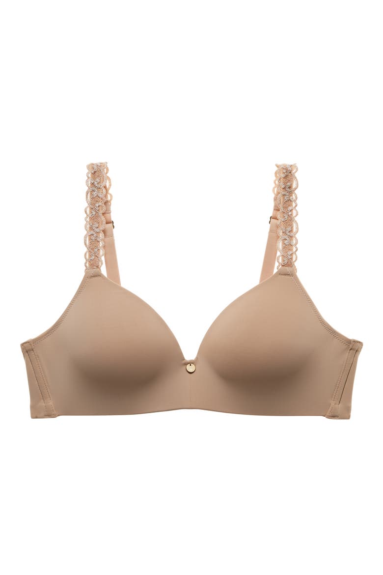 Pure Luxe Wireless Contour Bra, Alternate, color, CAFE