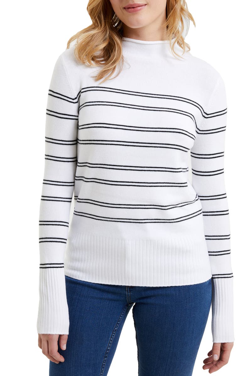 French Connection Babysoft Stripe Funnel Neck Sweater, Main, color, 